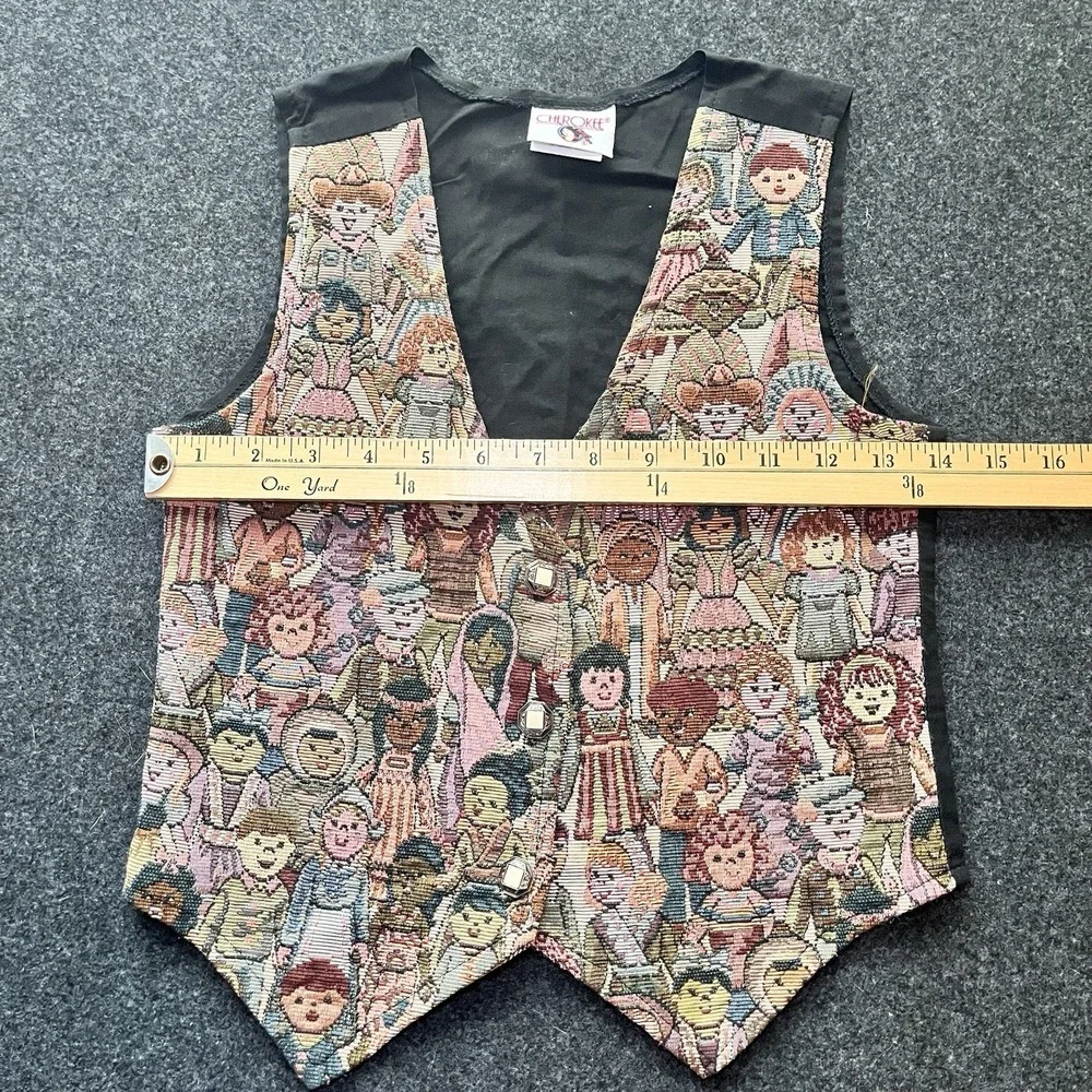 Vintage Cherokee Children‎ of the World Tapestry Vest Girls 6X USA